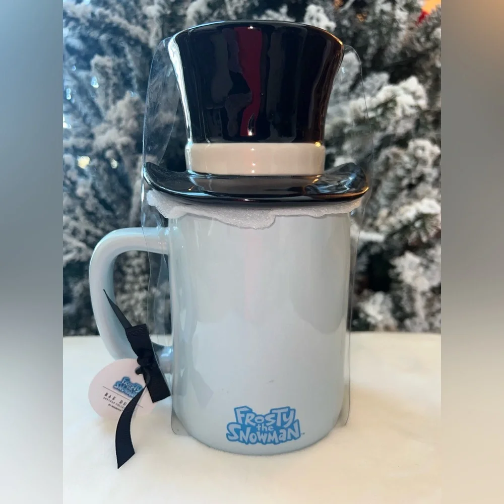 Rae Dunn JOLLY HAPPY FUN Frosty the Snowman Mug‎ w/ Lid NWT